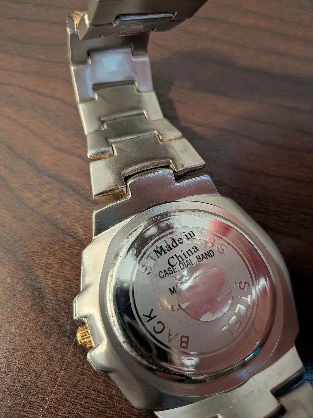 Two-Tone Stainless Steel Watch with Gold Accents (Needs New Battery And Flaws)